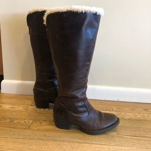 Born Alexi Leather Boots with Shearling Lining